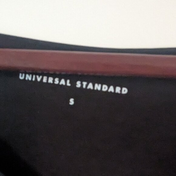 Universal Standard Carver Long-Sleeve Two Tone Faux Leather Shirt - Black Size S - Picture 2 of 4